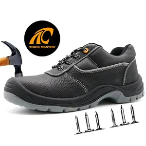 Одобренный CE, искусственная кожа, нескользящая искусственная подошва, защитная обувь со стальным носком для мужчин, строительная обувь