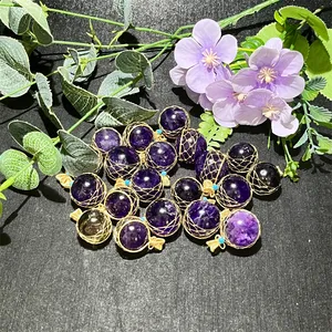 Hot Sale Kristall Halskette natürliche Edelsteine Schöne Draht wickel Amethyst Anhänger für Frauen Schmuck Geschenke