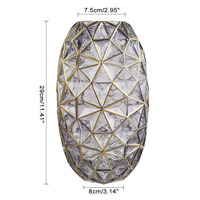 Vase en verre en forme de diamant pour arrangement floral, décoration d'intérieur pour salon et table à manger