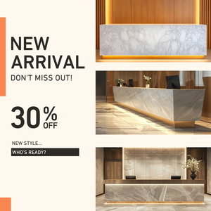 Tùy chỉnh hiện đại tiếp tân bàn đá cẩm thạch nhân tạo quầy lễ tân cho khách sạn sử dụng cotertops bảng Tops - Product Image 3