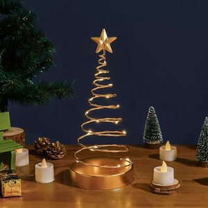 Usb Christmas <b>Tree</b> Star Lamp Warm White Led Metal Tabletop Indoor Decor <b>Light</b> - Product Image 2