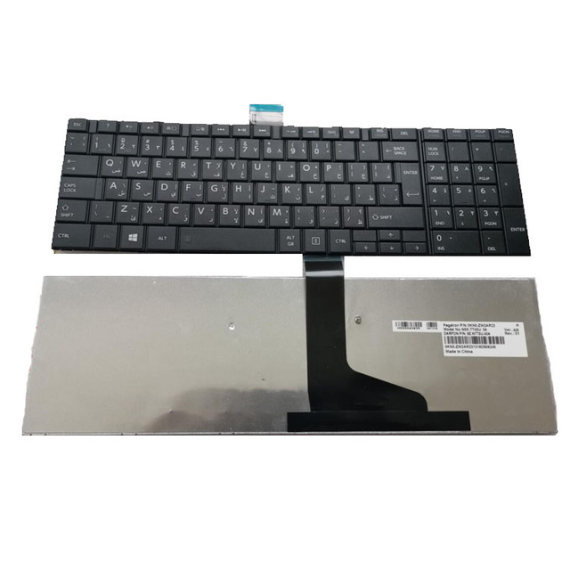 HK-HHT Notebook AR Arabic Keyboard for Toshiba Satellite C850 C850D C855 Black Keyboard