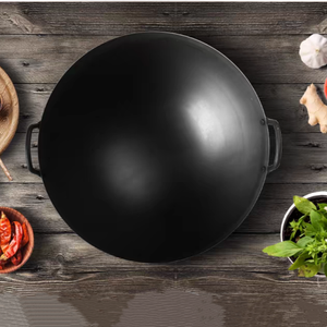 <span class=keywords><strong>Wok</strong></span> de fer de cuisson à bas prix avec deux poignées 40/46/50cm pour la cuisine ronde Carton acier ustensiles de cuisine chinois - Product Image 5