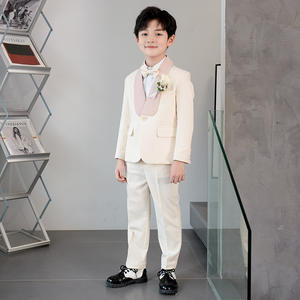 新着男の子フォーマルドレスブレザーウェディングスーツコート + パンツ + Bowtie + Corsage 4PCS子供スクールスーツパーティータキシードパフォーマンスウェア - Product Image 5