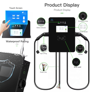 Vente chaude OEM Stations de recharge murales à double prise 14kW/22kW/44kW Chargeur EV Type 1 Type 2 GBT pour voitures 7kW*2 11kW*2 22kW*2 - Product Image 5
