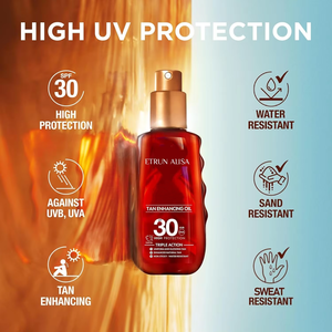 ETRUN ALISA Crème solaire protectrice <span class=keywords><strong>SPF</strong></span> <span class=keywords><strong>30</strong></span> Bronze en spray pour le corps, résistante à l'eau, sans cruauté, naturelle, marque privée - Product Image 6