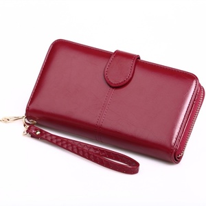 Hot Sale Latest Fashion <b>Ladies</b> Long Zipper Cell Phone Clutch Purse Female Wax Leather Card <b>Wallet</b> Women - Product Image 2