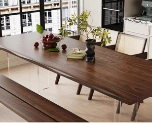 <span class=keywords><strong>Tavolo</strong></span> da Pranzo Moderno in <span class=keywords><strong>Legno</strong></span> Massello di <span class=keywords><strong>Noce</strong></span> con Piano Naturale, Prezzo di Fabbrica, per Ristoranti - Product Image 4