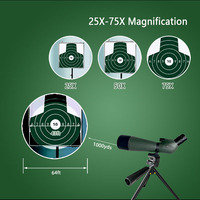 Longue-vue 25-75x80mm avec prisme BAK4 et lentille FMC, télescope HD étanche pour l'observation des oiseaux, optique de qualité professionnelle