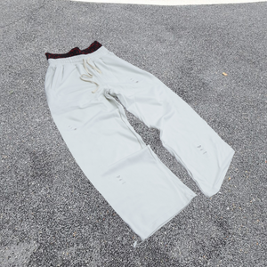 Manufacturer 450gsm High Quality Grey Blank Heavyweight <b>Oversized</b> Custom Logo Wide Leg Baggy Flared Men's Casual <b>Sweatpants</b> - Product Image 2
