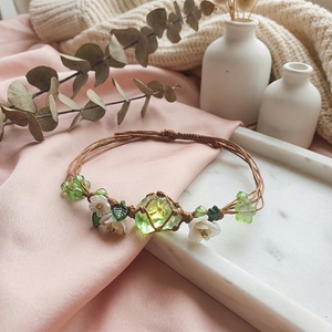 Set di Bracciali in Pietra Naturale Fatti a Mano Haomi CE, Bracciale Boho con Charm a Fiore in Cristallo Grezzo per Donne, Vendita all'Ingrosso - Product Image 4