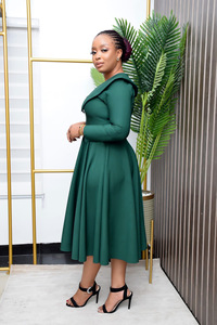 Bn337 Abbigliamento da <span class=keywords><strong>donna</strong></span> tinta unita elegante con scollo a V grande (esclusa la cintura) - Product Image 3