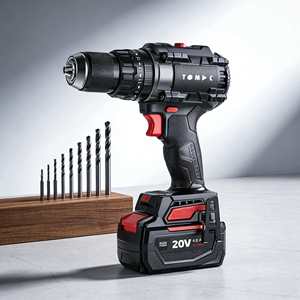 מקדחת אימפקט ללא פחמים TOMAC 20V, מומנט קיצוני 150N.m, כלי עבודה חשמליים אלחוטיים נגד סיבוב עם ידית עזר, מאושר CE - Product Image 2
