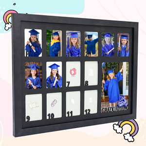 Đen trắng 11x14 12x16 trường bằng gỗ năm hình ảnh khung cho <span class=keywords><strong>pre</strong></span>-k đến 12 tốt nghiệp ảnh tùy chỉnh chết cắt thảm - Product Image 2