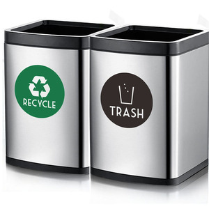 Autocollant symbole du recyclage, rond, vert, écologique, pour une utilisation en intérieur et en extérieur, pour les poubelles - Product Image 2