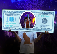 Offre Spéciale : Présentoir LED pour Bouteilles, Motif Dollar Américain, pour Soirées et Boîtes de Nuit, Affichage de 100 Billets Benjamin