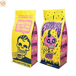 Custom Printed Stand Up Laminated Tea Coffee Flat Bottom Ziplock Food Compostable Package Flexible Packaging Coffee Bags Pouch