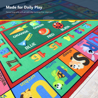Tapis de jeu pour enfants avec motif éducatif A-Z pour l'heure du cercle, puzzle de siège, lavable, moderne, à poils coupés carrés, tapis de sol pour enfants