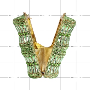 Bolso de Noche Elegante para Mujer con Cristales de Bambú, Brillantina y Pedrería, Cartera de Mano Formal para Bodas y Reuniones Familiares - Product Image 3