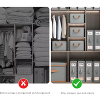 Boîte de rangement en tissu de grande capacité bon marché personnalisé en gros Organisateur de drap de lit pliable garde-robe pliable