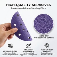Disque abrasif 150 mm violet OEM, disque de ponçage 6 pouces 60 # ~800 #   Disque de papier abrasif en alumine céramique pour outils abrasifs