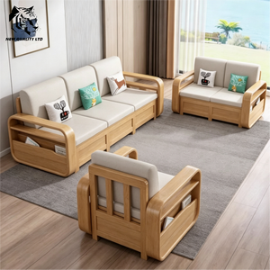 Sofá de diseño moderno, ecológico, en stock, personalizado, de bajo costo, suministro de fábrica, muebles de sala de estar, sofá de madera y tela. - Product Image 5