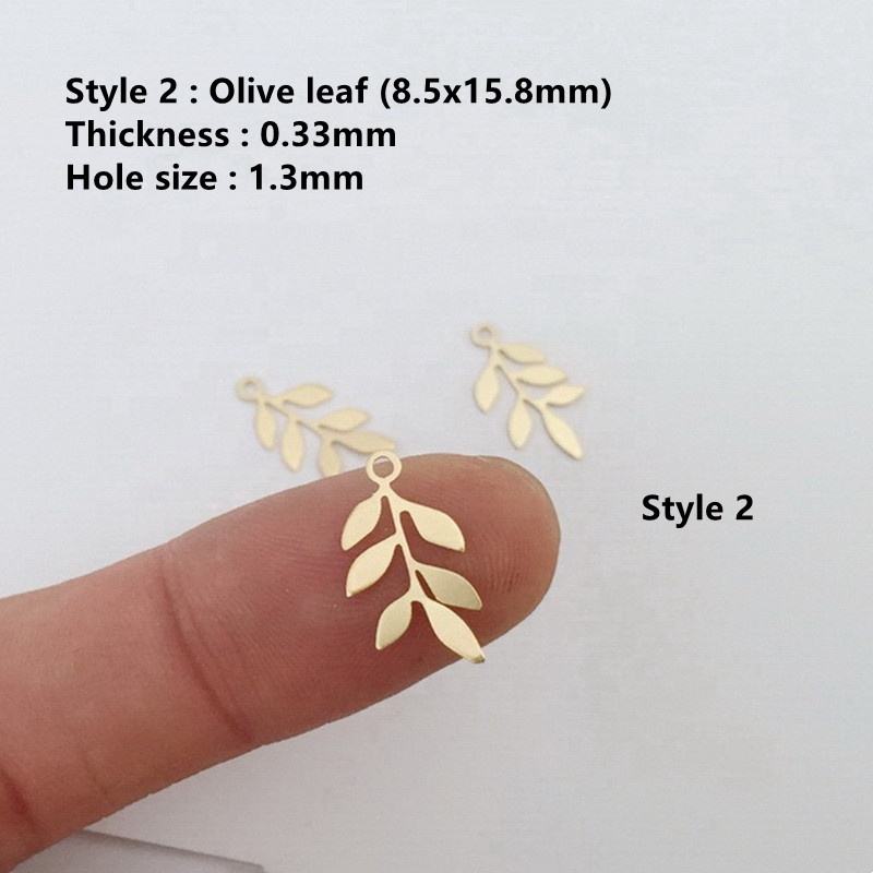 2 Gold Filled Olive Leaf