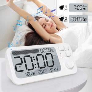 Màn hình lớn buổi sáng pin Powered nhắc nhở bàn làm việc đơn sắc Máy tính để bàn nghiên cứu LCD báo động kỹ thuật số lịch đồng hồ cho phòng ngủ - Product Image 3