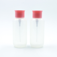 Flacon pompe en plastique de 100 ml pour dissolvant de vernis à ongles, avec bouchon et tête de pompe à pression pour liquides, acétone, alcool, nettoyant maquillage, cosmétiques
