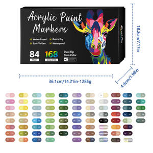 Marqueur d'art en plastique acrylique double face double couleur <span class=keywords><strong>YEKO</strong></span> AW.1915 à succès, ensemble de papeterie de dessin pour enfants 168 - Product Image 6