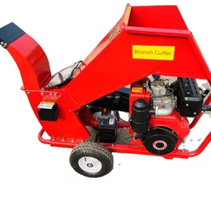 Small Movable Electric Start Forest Machinery 13hp 15hp Wood Chipper Diesel Shredder