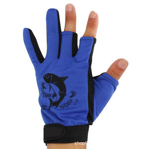 Gants de pêche Giant Fin King bleus à trois doigts exposés, antidérapants, avec fermeture auto-agrippante, unisexe, toutes saisons, en matière synthétique - Product Image 1