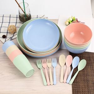 Juego de Vajilla Ecológica de Fibra de <span class=keywords><strong>Trigo</strong></span>: Tazón, Plato, Tazas y Cubiertos - Product Image 2