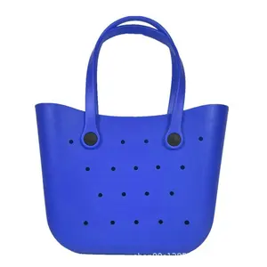 Good Quality Large plastics Storage Waterproof Bags Trendy Women Beach Tote Bag with hole