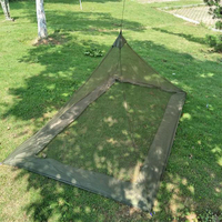Moustiquaire de camping d'été quatre portes 100% polyester pliable légère portable pour lit de camping, pêche, randonnée 220x120x100cm