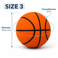 Ballon de basket silencieux en mousse PU Hongmo pour enfants, entraînement en intérieur, élastique, rebond élevé, kit personnalisé, jouet sportif