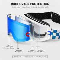 Masque de ski/snowboard OTG compatible myopie, anti-buée, double lentille, protection UV400, monture TPU, sangle réglable, triple ventilation