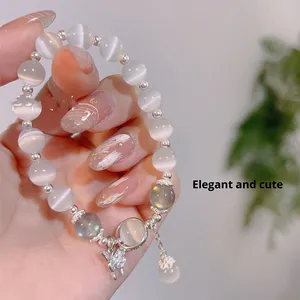 キャッツアイクリスタルラインストーンバタフライブレスレット女性用グレームーンライト流行の多目的なスタイリッシュな学生高品质 - Product Image 3