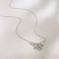 18K Weißgold Labor-Diamant Anhänger Halskette für Damen Feine Kette Schmuck Luxus Geschenk OEM Anpassung Möglich