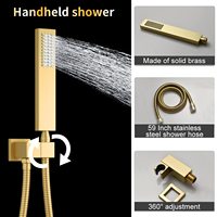 Ensemble de robinet de douche thermostatique moderne pour salle de bain, robinet mélangeur en laiton massif céramique, jet de pluie, montage mural dissimulé, noir mat
