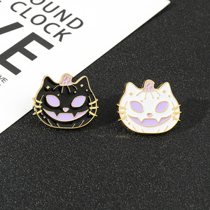 Nouvelle Série Halloween Européenne et Américaine : Broche Personnalisée Tête de Mouton, Citrouille Scream et Fantôme Électroplaqué pour Vêtements - Product Image 2