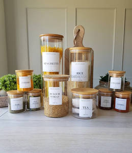 <span class=keywords><strong>Barattolo</strong></span> in Vetro Trasparente con Coperchio Ermetico, Contenitore per Dispensa, per Zucchero, Farina, Cereali, Pasta, Snack, Chicchi di Caffè - Product Image 1