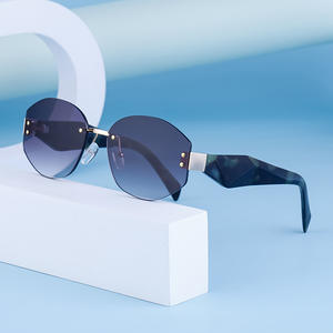 Gafas de Sol Unisex sin Marco, Poligonales, con Lentes de PC UV400, Color Negro, ZS-98080, Origen Taizhou - Product Image 2