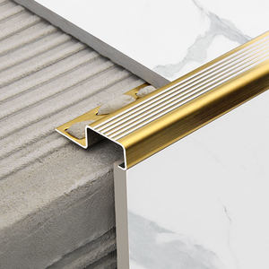 Profilé de bordure d'<span class=keywords><strong>escalier</strong></span> antidérapant en acier inoxydable, bande de finition de <span class=keywords><strong>carrelage</strong></span> en métal brossé pour hôtel, bureau, appartement - Product Image 6