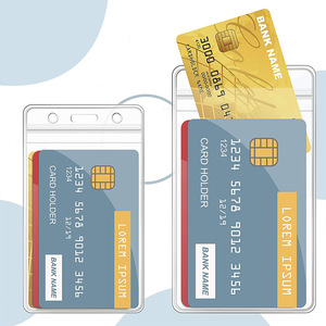 Porte-badges transparents verticaux, porte-cartes en PVC imperméable, porte-cartes en plastique protecteur - Product Image 2