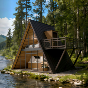 Maison triangulaire en acier préfabriquée, cabane, hôtel, resort, lodge de luxe, villa pour les vacances, glamping, <span class=keywords><strong>chalet</strong></span>, maison modulaire - Product Image 3