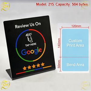 Tarjeta NFC 215 programable con código <span class=keywords><strong>QR</strong></span> para reseñas de Google, soporte de mesa NFC para exhibición de reseñas de Google, tarjeta flexible con soporte de marca. - Product Image 6