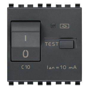 Interruttore Automatico Miniaturizzato C10 10mA con Funzione di Test, Colore Grigio - Product Image 1