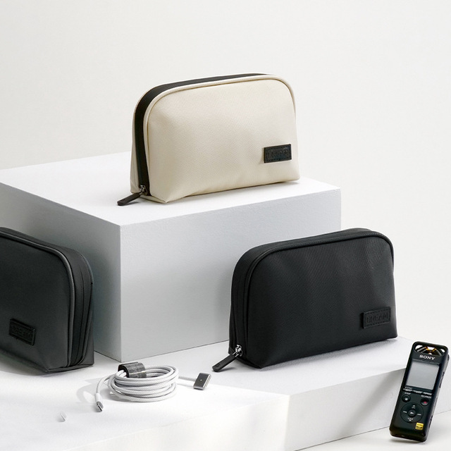 New Model PU Data Cable Charger Storage Bag Portable Waterproof Large Capacity Multifunctional Digital Phone Pouch Modern Simple