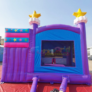 Castillo hinchable de unicornio commercial bounce house combo dual lane inflatable unicorn bouncer with slide - Product Image 6